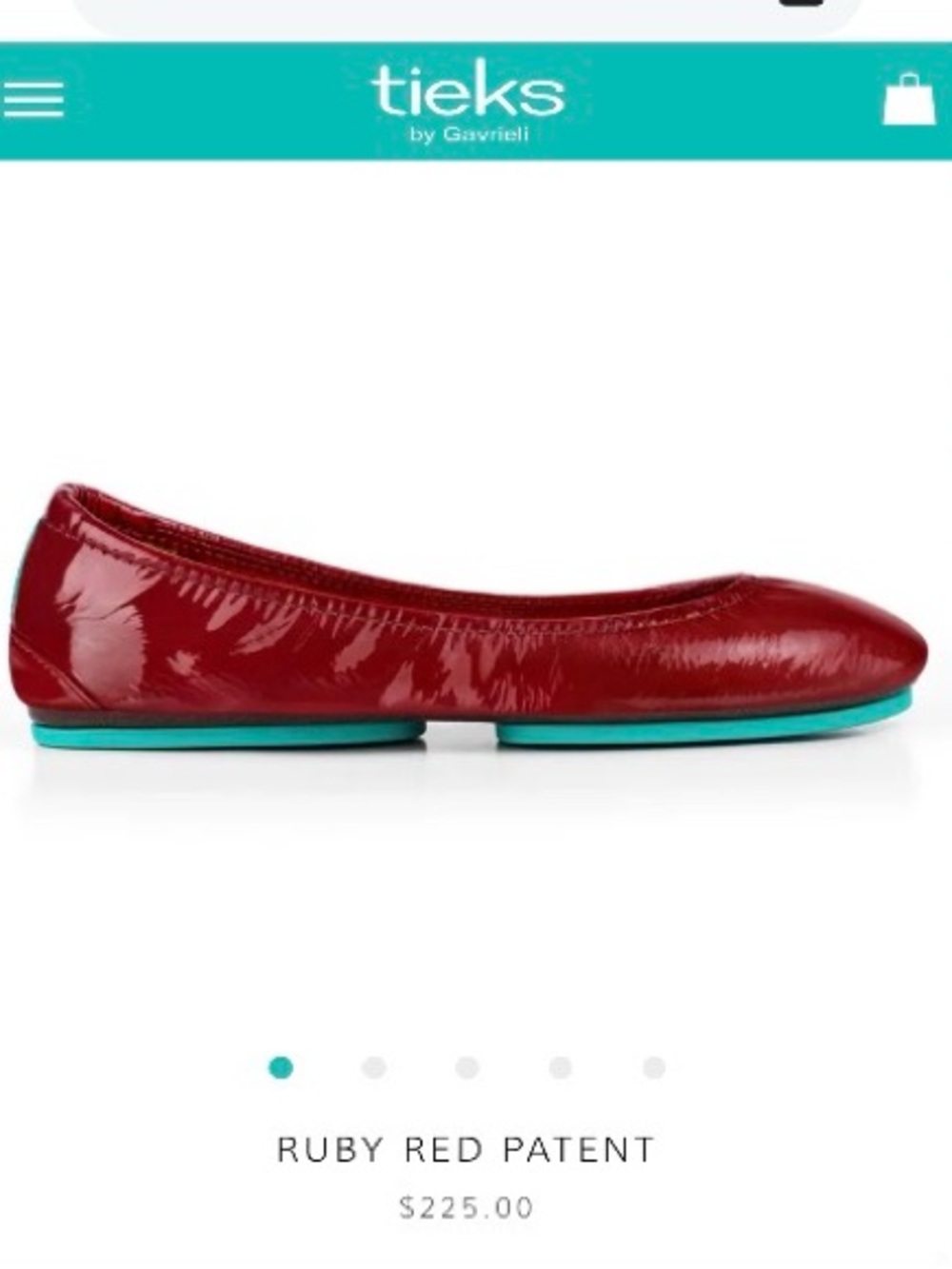 Tieks Ruby Red Italian Leather Foldable Ballerina Flats Sz 6